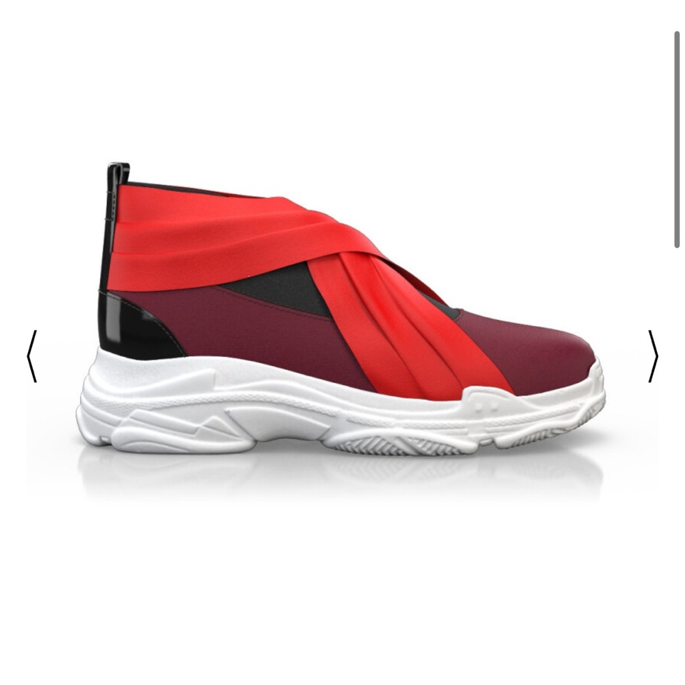 Girotti Red and Burgundy Cross-Band Sneakers – Size 42, New in box